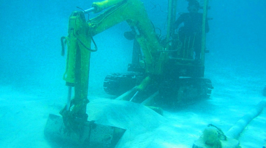 Undersea network installation Bora Bora